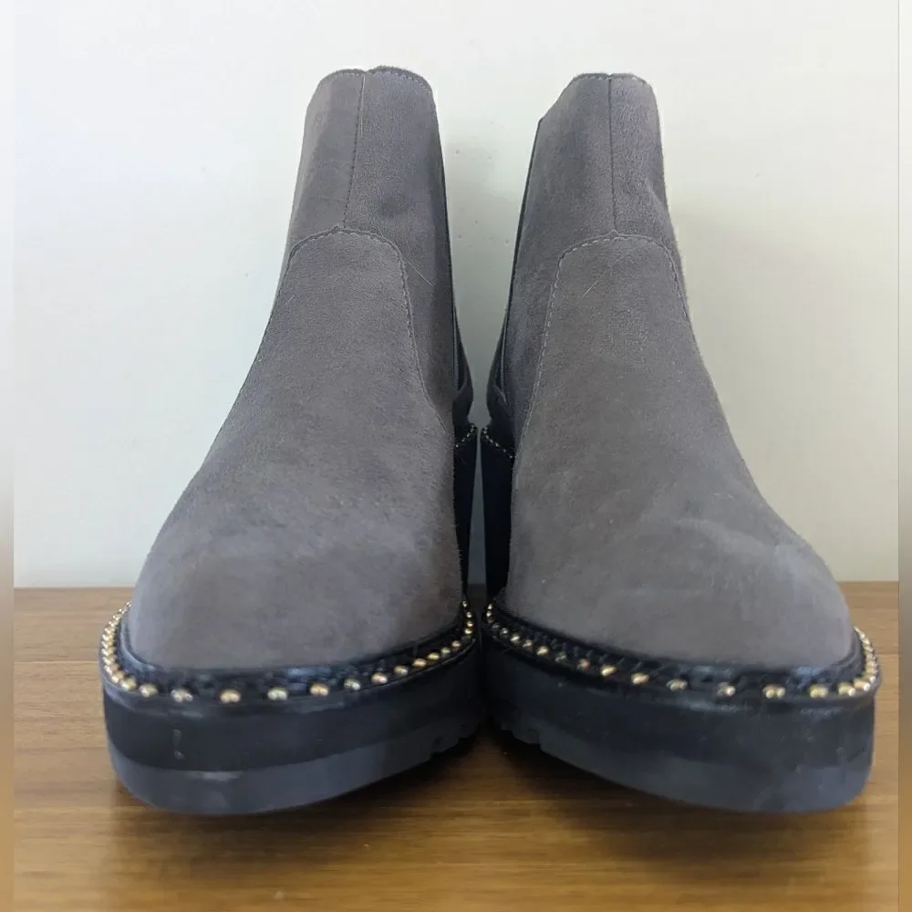 Cecelia New York Gray Gemma Boots 7 1/2 Rebel Punk Whimsigoth Capsule Chic